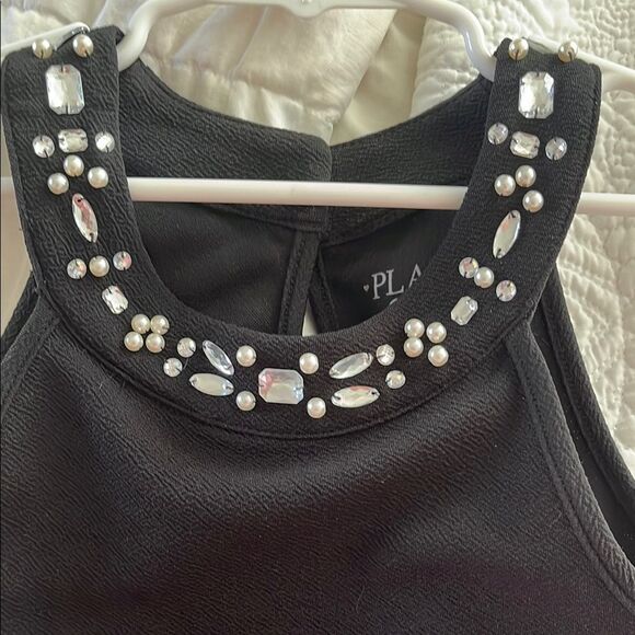 Place Black Dress with Embellished neck Size 7/8 Gently Used - Picture 4 of 6